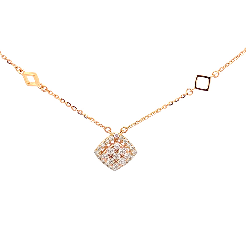 Graceful 18k Rose Gold Diamond Pendant